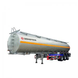 Dongfeng 42000 liter oil tank trailer 304 stainless steel type with API standard loading and discharge fuel tanker